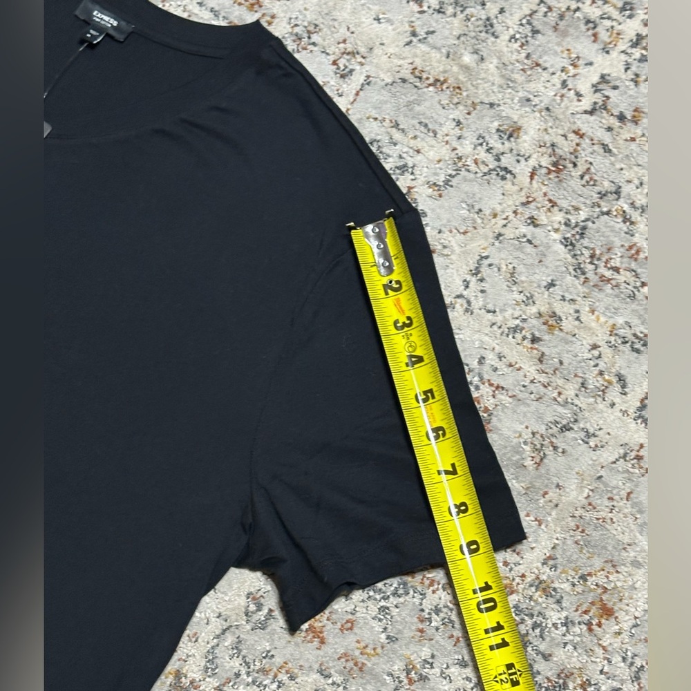 EXPRESS Pima cotton black short sleeve T-shirt size XL New - Picture 2 of 10